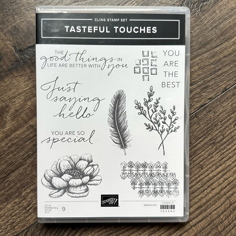 NWT Stamp in’ Up! Tasteful Touches Cling Stamp Set